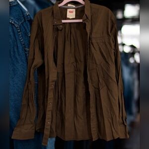 Levi's Brown Button Down Stretchy Shirt